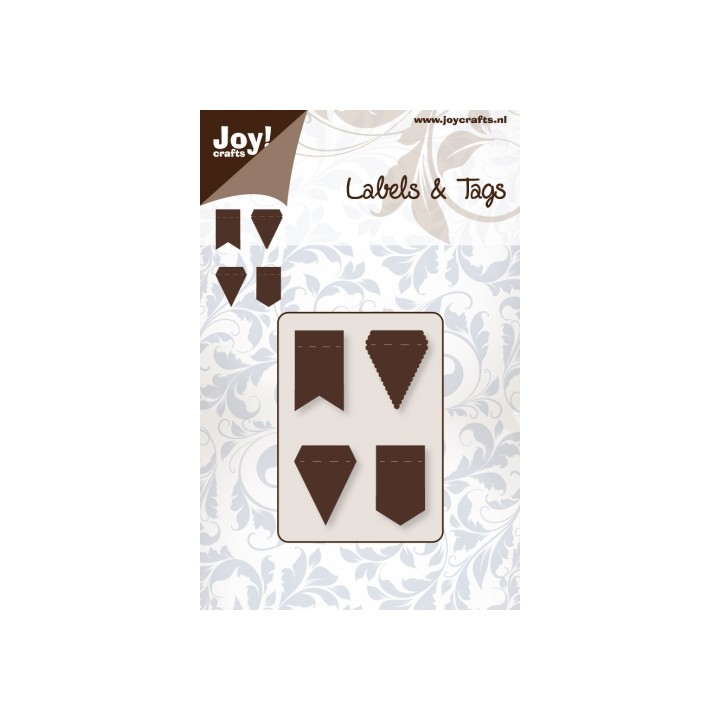 (6003/0028)stencil Vintage Flourishes - flags (4st)