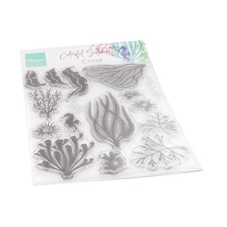 (CS1062)Clear stamp Colorfull Silhouette - Coral