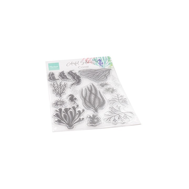 (CS1062)Clear stamp Colorfull Silhouette - Coral