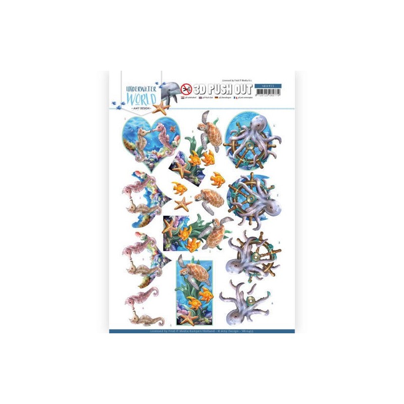 (SB10455)3D Push Out - Amy Design - Underwater World - Sea Animals