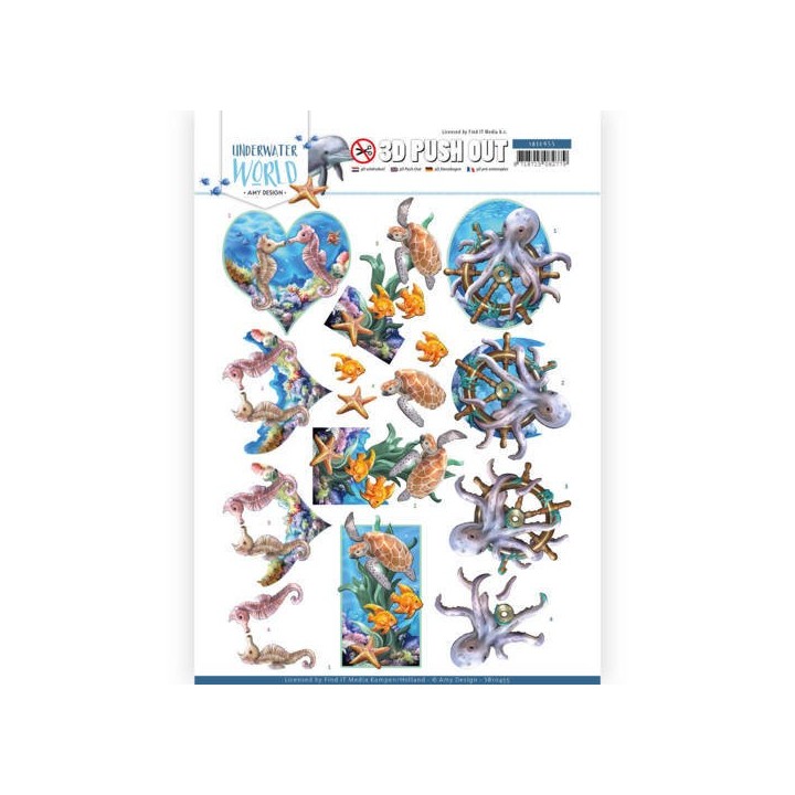 (SB10455)3D Push Out - Amy Design - Underwater World - Sea Animals