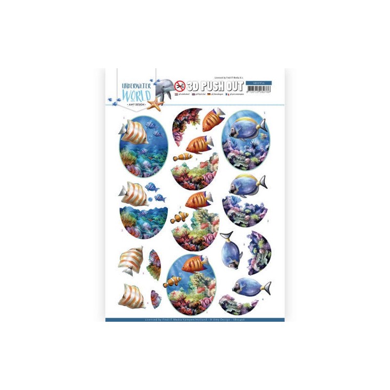 (SB10456)3D Push Out - Amy Design - Underwater World - Saltwater Fish