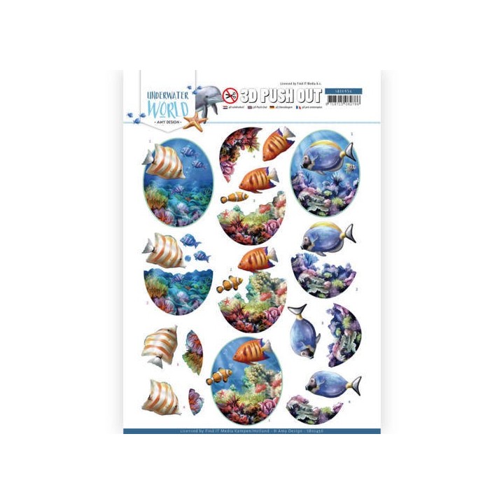 (SB10456)3D Push Out - Amy Design - Underwater World - Saltwater Fish