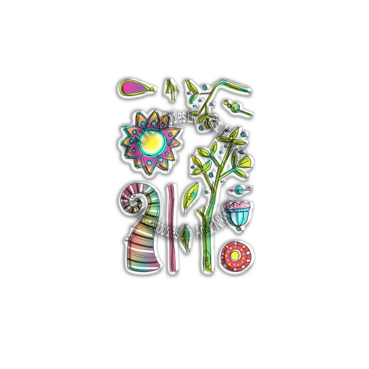 (PD8051)Polkadoodles Sunburst Trees Clear Stamps