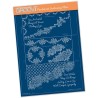 (GRO-LW-41519-16)Groovi plate A4 - LINDA'S IT'S A WRAP! - DIAGONAL ROSE LACE TRIFOLD