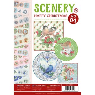 (POS10004)Push Out boek Scenery 4 - Happy Christmas