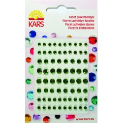 Pierres rondes adhésives à facettes, vert clair