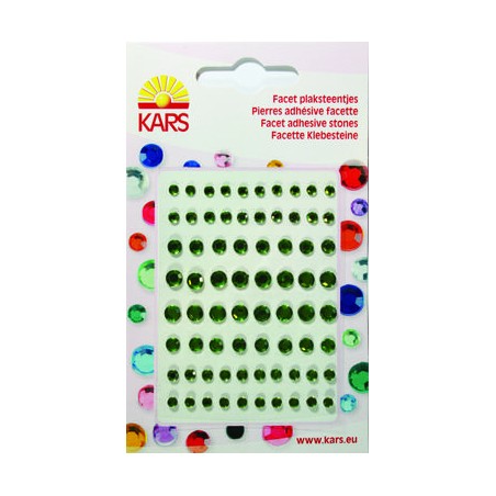 Pierres rondes adhésives à facettes, vert clair