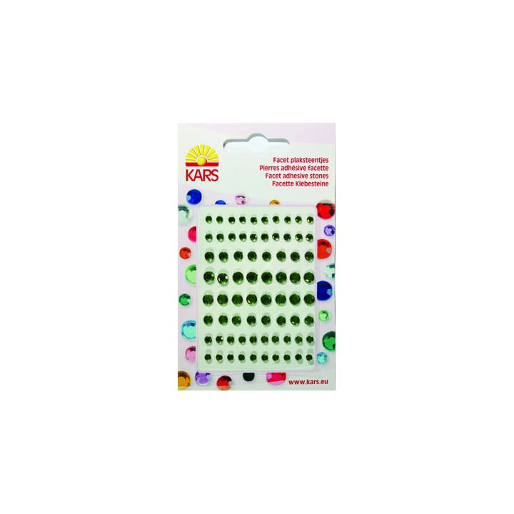 Facet adh. stones round light green Facet adh. stones round light green