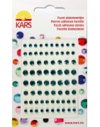 Pierres rondes adhésives à facettes bleu eau