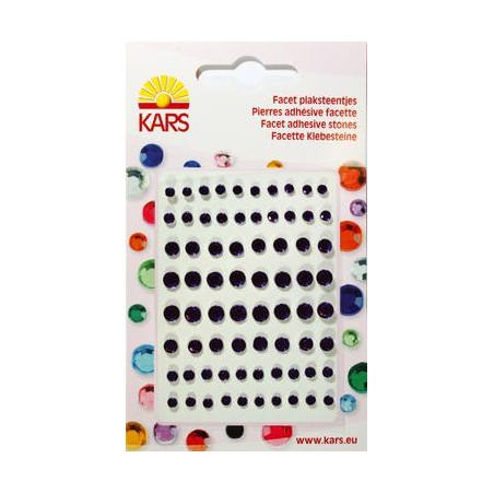 Facet adh. stones round purple