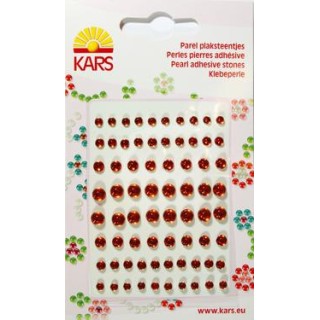 Facet adh. stones round orange