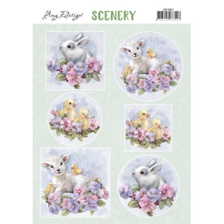 (CDS10021)Push Out Scenery - Amy Design - Spring Animals