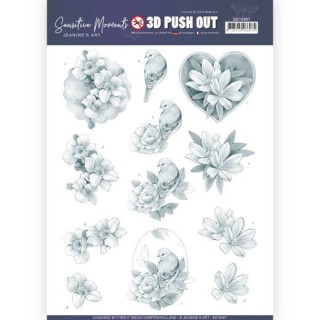 (SB10467)3D Push Out - Jeanine's Art - Sensitive Moments - Grey Rose