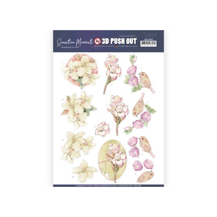 (SB10468)3D Push Out - Jeanine's Art - Sensitive Moments - Freesias