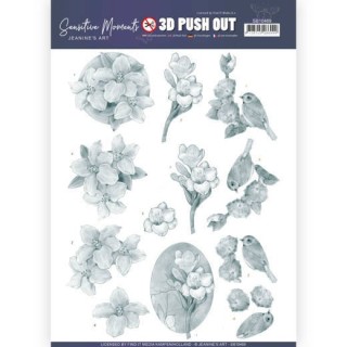 (SB10469)3D Push Out - Jeanine's Art - Sensitive Moments - Grey Freesias