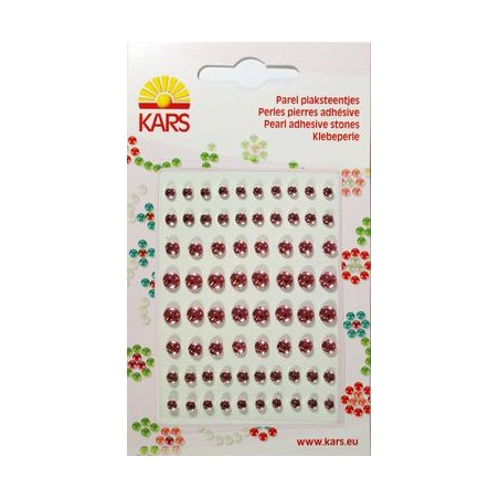 Pierres rondes adhésives à facettes rose