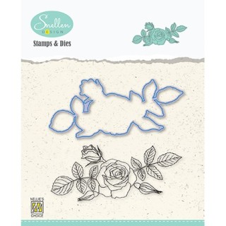 (HDCS006)Snellen Design Clearstamp +dies  - Flowers serie: -Rose