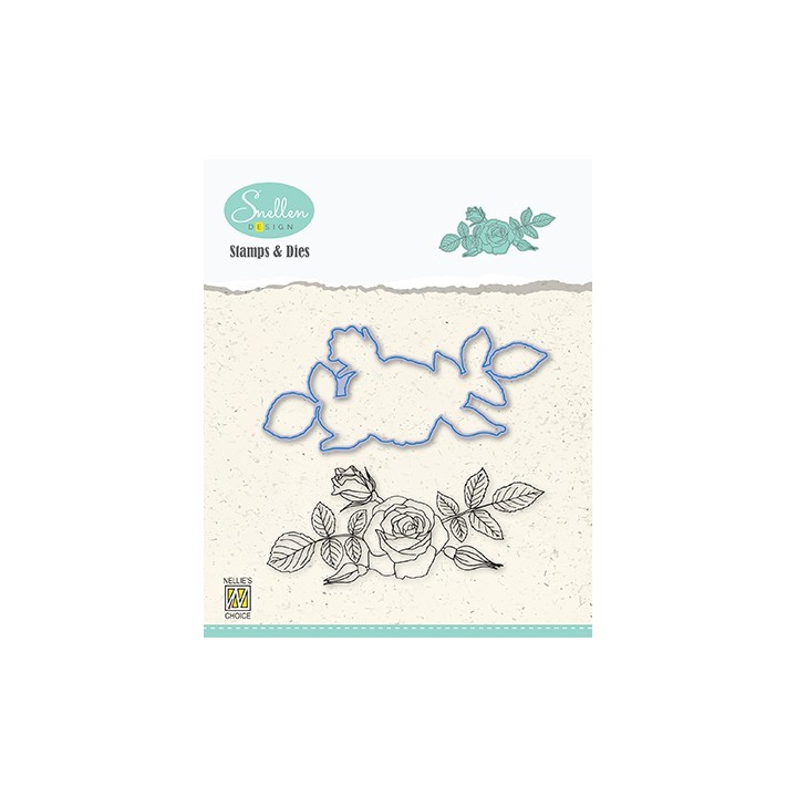 (HDCS006)Snellen Design Clearstamp +dies  - Flowers serie: -Rose