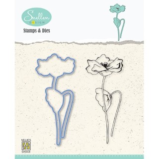 (HDCS008)Snellen Design Clearstamp +dies  - Flowers serie: -Poppy