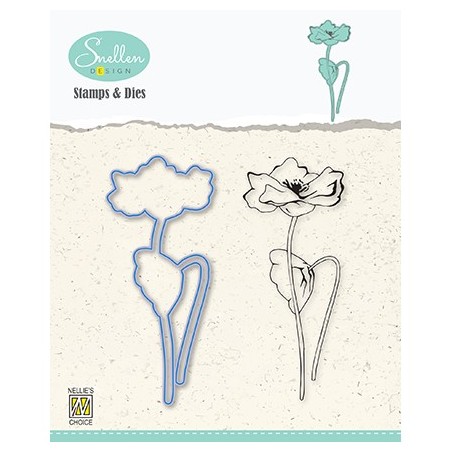 (HDCS008)Snellen Design Clearstamp +dies  - Flowers serie: -Poppy