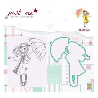 (JMSD009)Nellie's Shape Dies with clear stamp Just Me Autumn weather