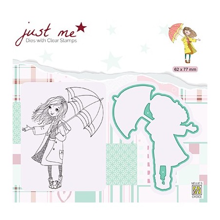 (JMSD009)Nellie's Shape Dies with clear stamp Just Me Autumn weather