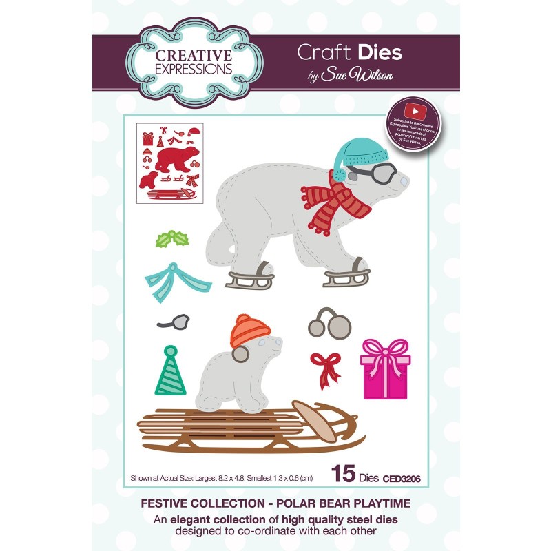 (CED3206)Creative Expressions • Paper cuts Craft dies Sue Wilson polar bear (CED3206)Creative Expressions • Paper cuts Craft dies Sue Wilson polar bear