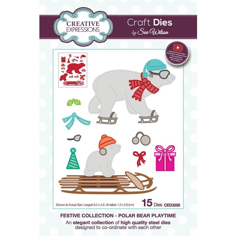 (CED3206)Creative Expressions • Paper cuts Craft dies Sue Wilson polar bear