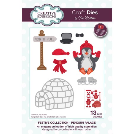 (CED3205)Creative Expressions • Paper cuts Craft dies Sue Wilson penguin palace