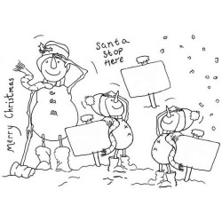 (CCSBSH)The Card Hut Snowboots: Santa Stop Here Clear Stamps