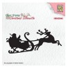 (CSIL011)Nellie's Choice Clear stamps Christmas Silhouette Santa Claus with reindeer sleight