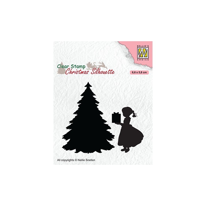 (CSIL013)Nellie's Choice Clear stamps Christmas Silhouette Thank you Santa!!