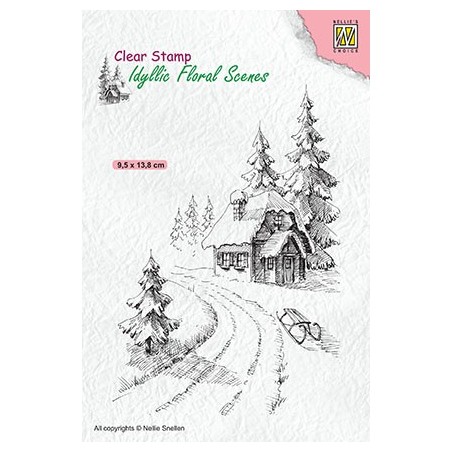 (IFS023)Nellie`s Choice Clearstamp - Wintery house