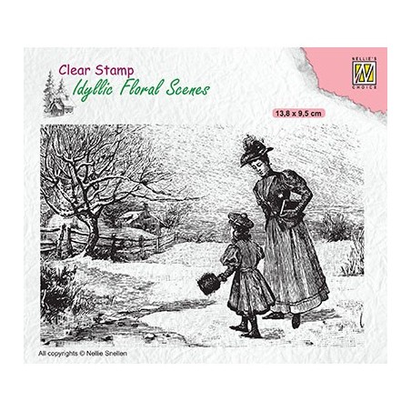 (IFS024)Nellie`s Choice Clearstamp - Vintage wintery scene