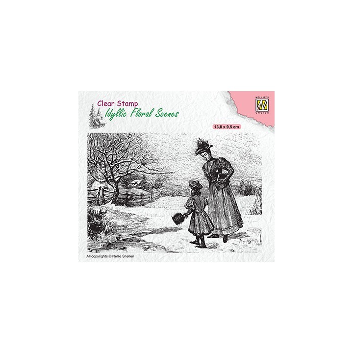 (IFS024)Nellie`s Choice Clearstamp - Vintage wintery scene