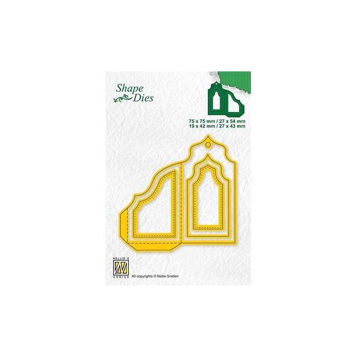 (SD179)Nellie's Shape Dies Double tag- 4 pcs
