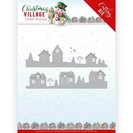 (YCD10213)Dies - Yvonne Creations - Christmas Village - House Scene