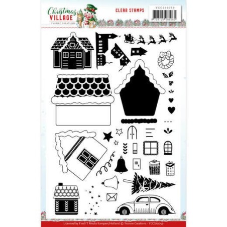 (YCCS10059)Clear Stamps - Yvonne Creations - Christmas Village