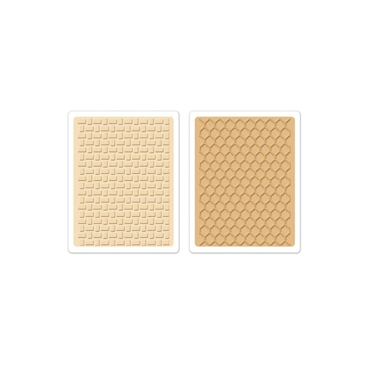 (658455)Embossing folders Basket Weave & Honeycomb