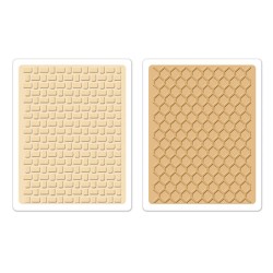 (658455)Embossing folders Basket Weave & Honeycomb