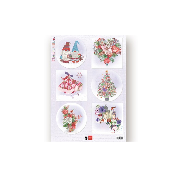 (EWK1279)3D Christmas Wishes gnomes