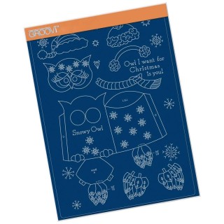 (GRO-CH-41572-16)Groovi plate A4 - LINDA'S SNOWY OWL