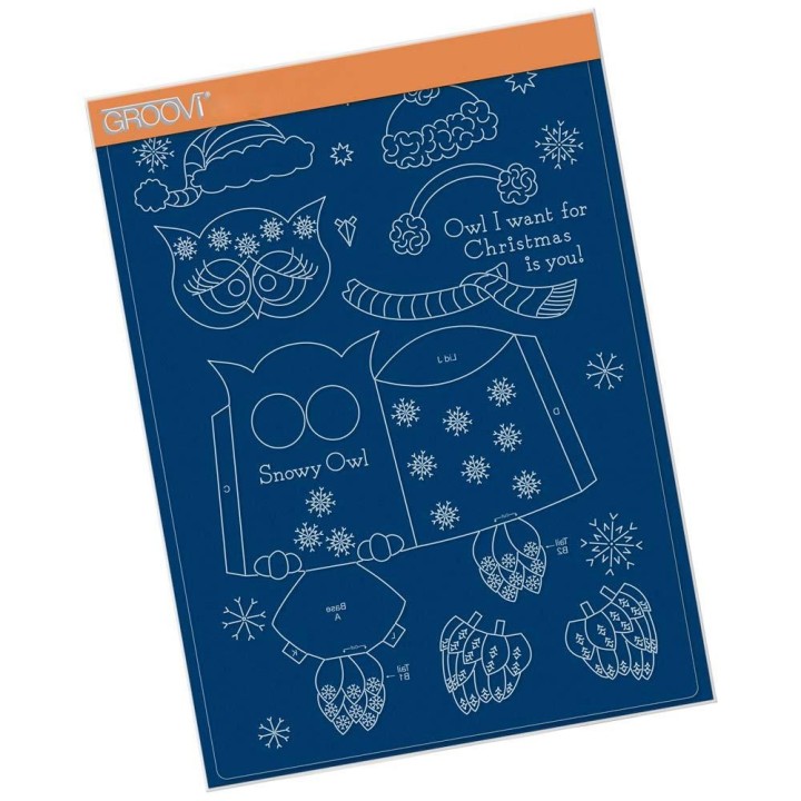 (GRO-CH-41572-16)Groovi plate A4 - LINDA'S SNOWY OWL