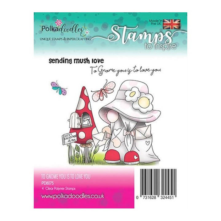 (PD8075)Polkadoodles To Gnome you is to love you Clear Stamps