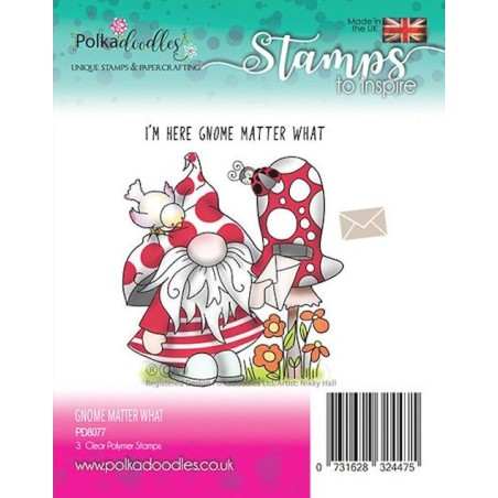 (PD8077)Polkadoodles Gnome matter what Clear Stamps