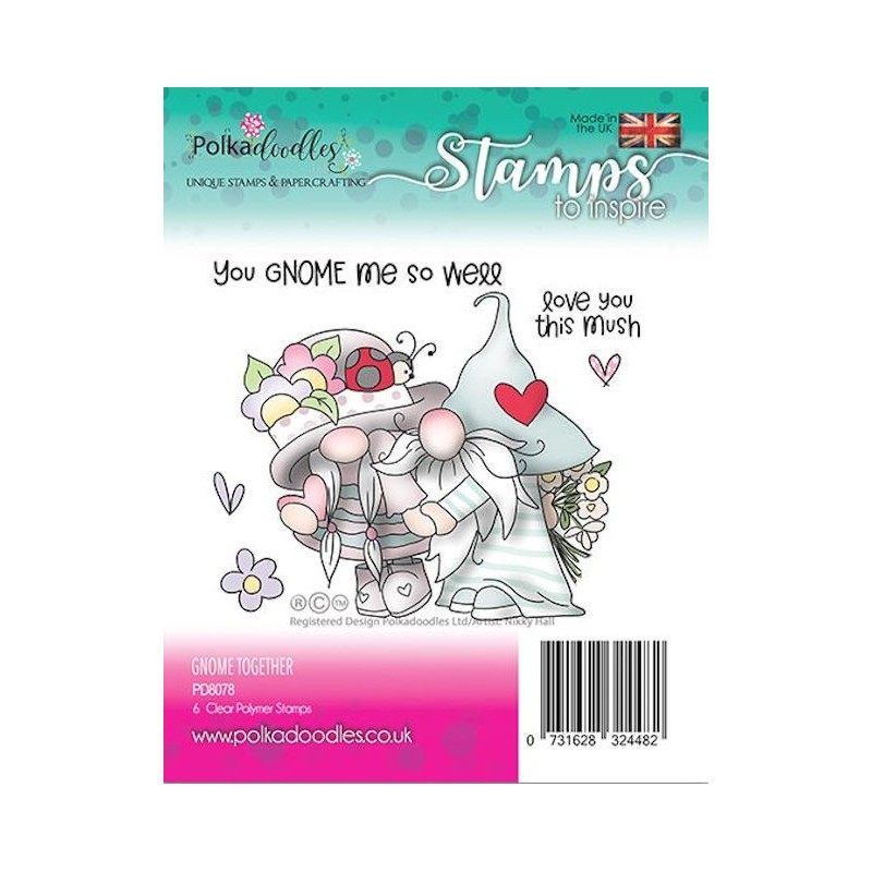 (PD8078)Polkadoodles Gnome together Clear Stamps