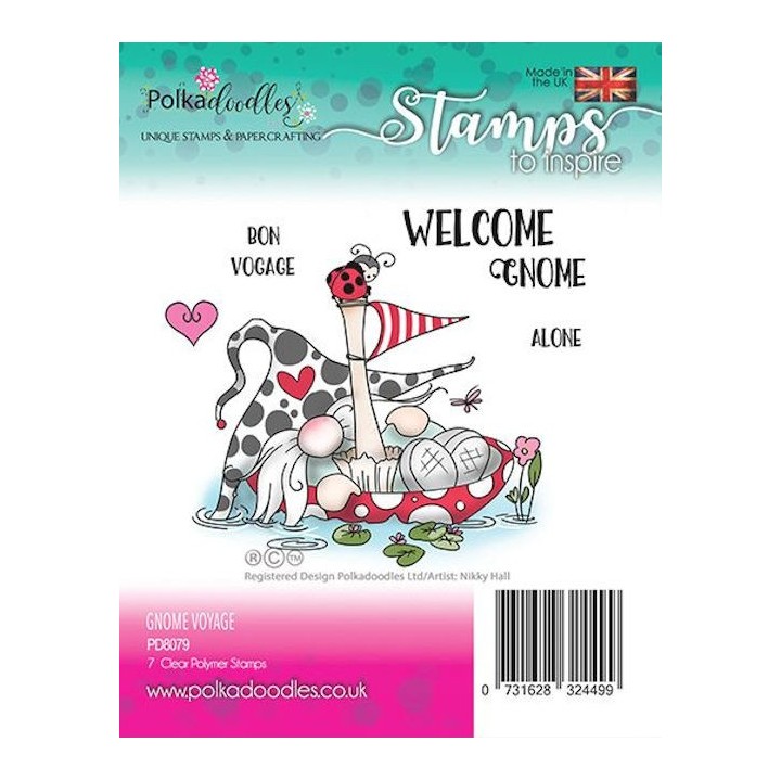 (PD8079)Polkadoodles Gnome voyage Clear Stamps