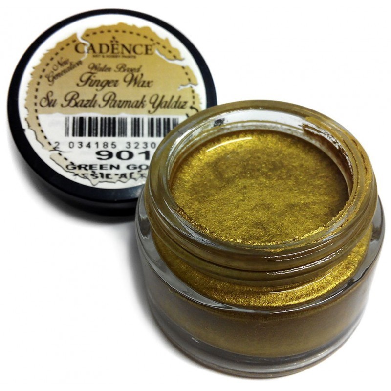 (01 015 0901 0020)Cadence Water Based Finger Wax Green Gold 20 ML