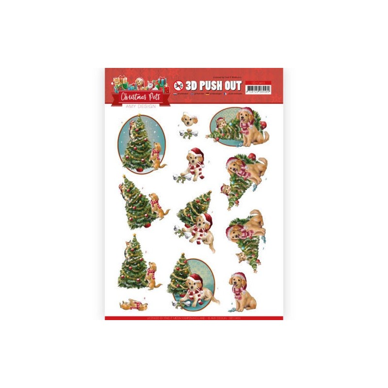 (SB10463)3D Push Out - Amy Design - Christmas Pets - Christmas Tree